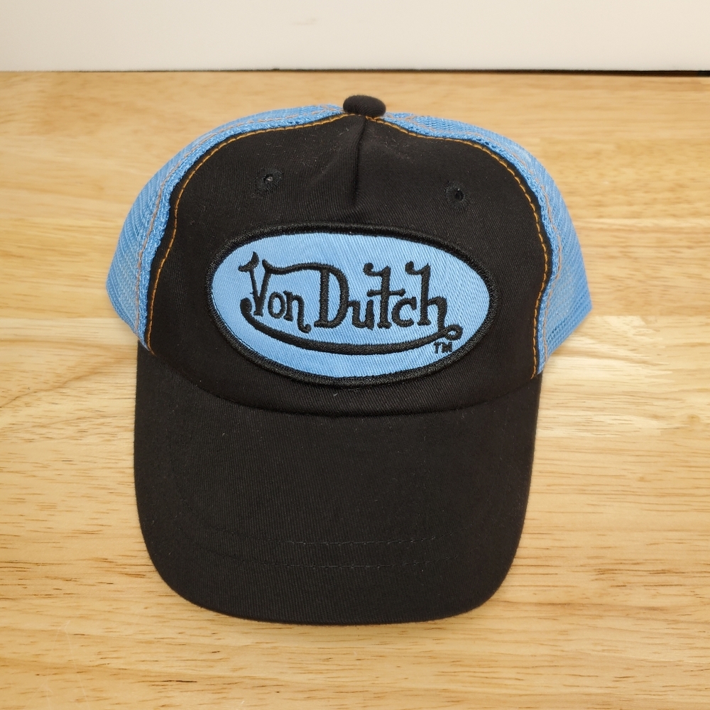 Von Dutch Snapback Hat Cap Trucker Little Kids Toddler Unisex Black Blue